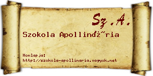 Szokola Apollinária névjegykártya